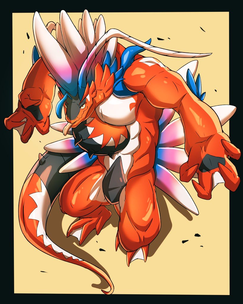 koraidon (pokemon and 1 more) drawn by wajio_6