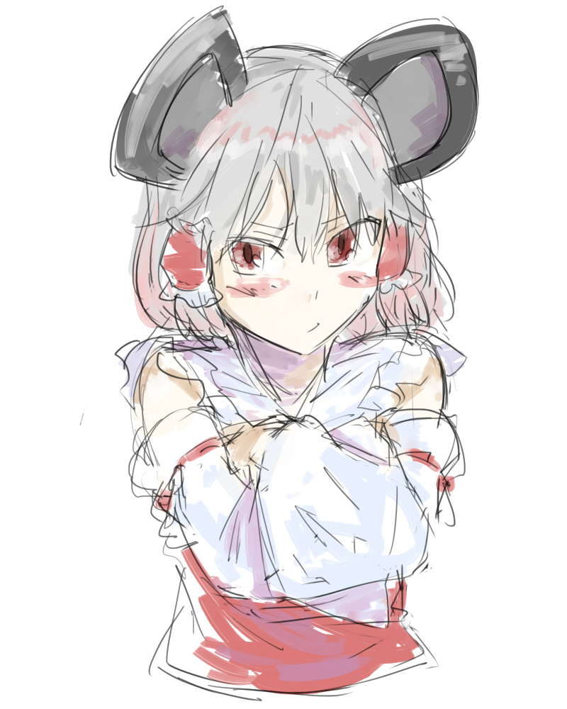 hakurei reimu and nazrin (touhou) drawn by sape_(saperon_black)