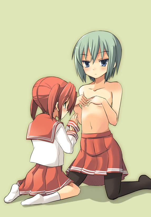 kobayakawa yutaka and iwasaki minami (lucky star) drawn by yuuji_overall