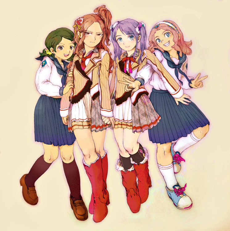 raimon natsumi, kudou fuyuka, kino aki, and zaizen touko (inazuma eleven) drawn by tmhm