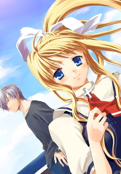 kamio misuzu and kunisaki yukito (air) drawn by misaki_juri