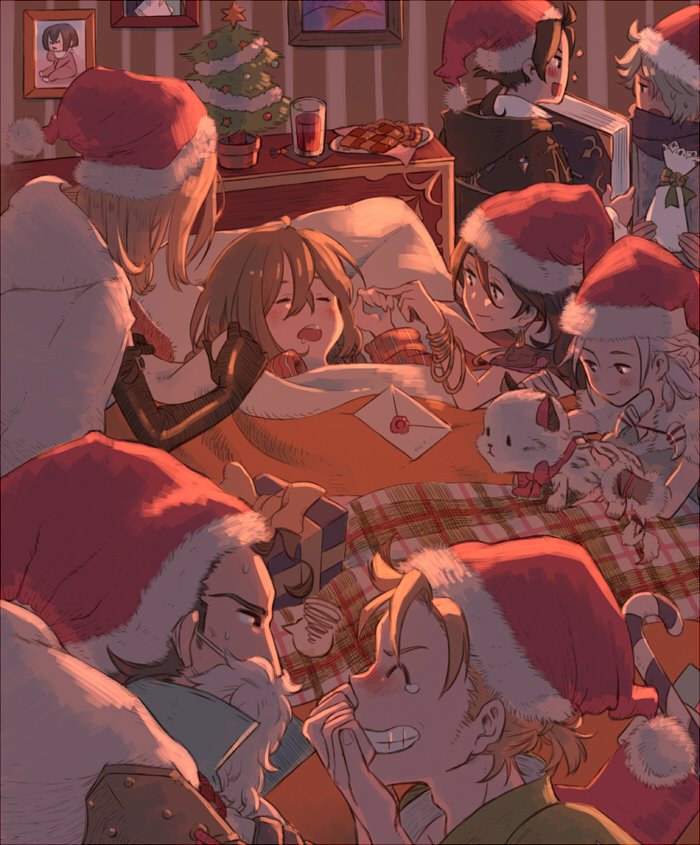 therion, tressa colzione, ophilia clement, primrose azelhart, cyrus albright, and 3 more (octopath traveler and 1 more) drawn by irono16