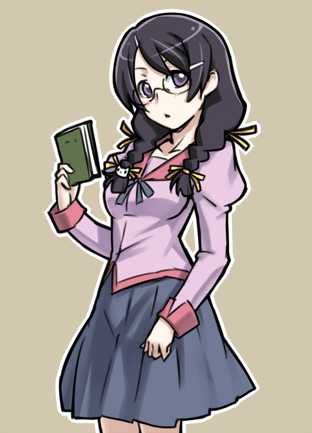 hanekawa tsubasa (monogatari and 2 more) drawn by imada_kozue