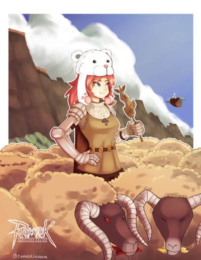 knight and goat (ragnarok online) drawn by chief_(skiwa)