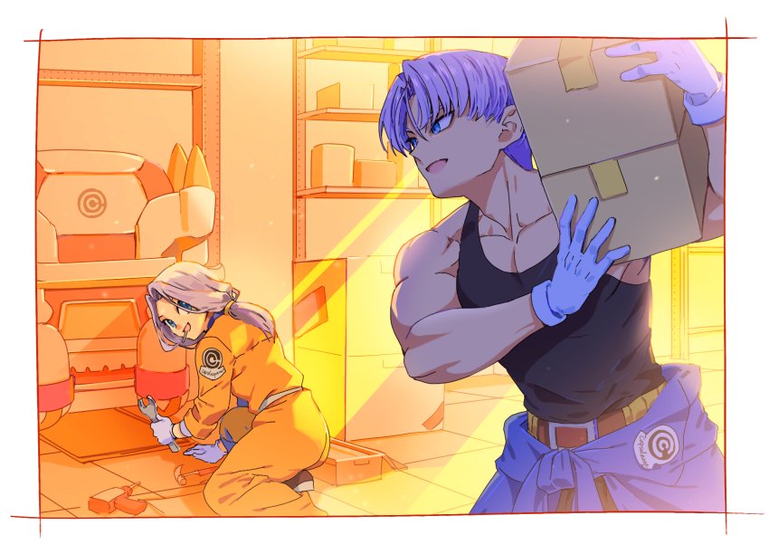 bulma and trunks (dragon ball and 1 more) drawn by libeuo_(liveolivel)