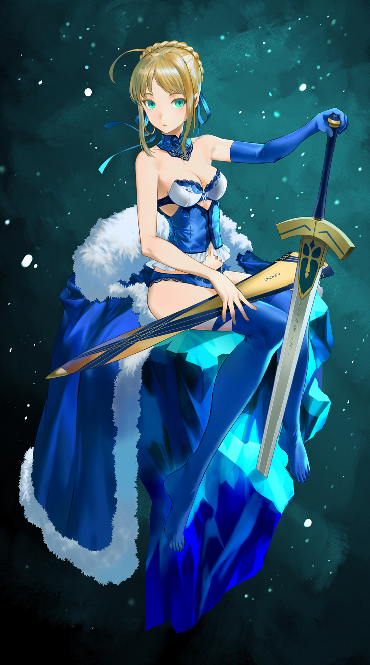 artoria pendragon and saber (fate and 1 more) drawn by salmon88