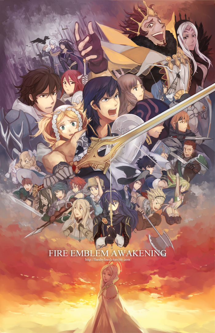 lucina, male robin, tharja, chrom, nowi, and 22 more (fire emblem and 1 more) drawn by feesh