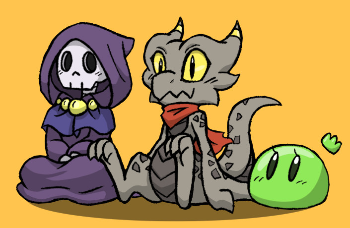 kobold, shelly, and lime (original and 1 more) drawn by rakkuguy