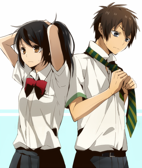 miyamizu mitsuha and tachibana taki (kimi no na wa.) drawn by setoo0115