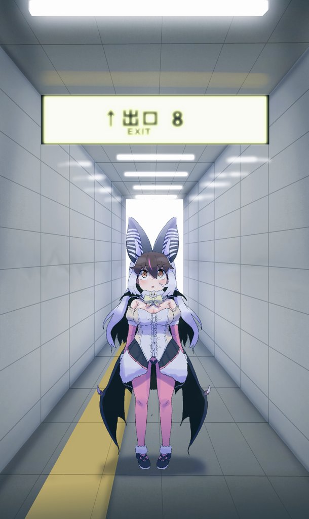 brown long-eared bat (kemono friends and 2 more) drawn by onaji_(sokudo_seigen)