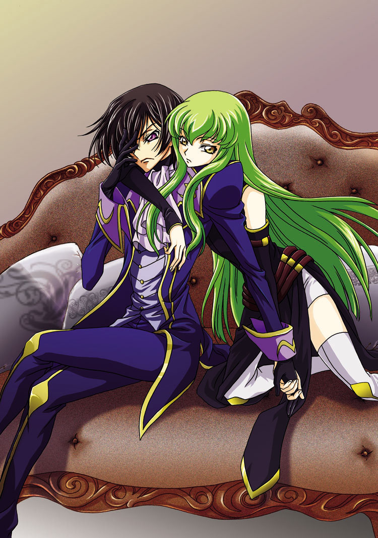 c.c. and lelouch vi britannia (code geass) drawn by huma09