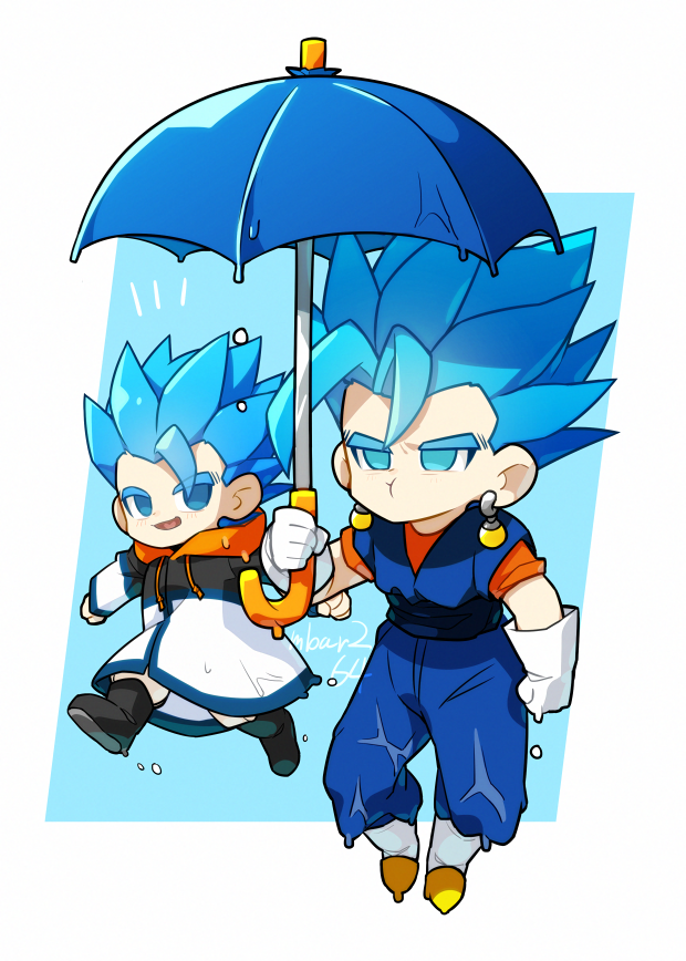 gogeta and vegetto (dragon ball and 2 more) drawn by gamubanku