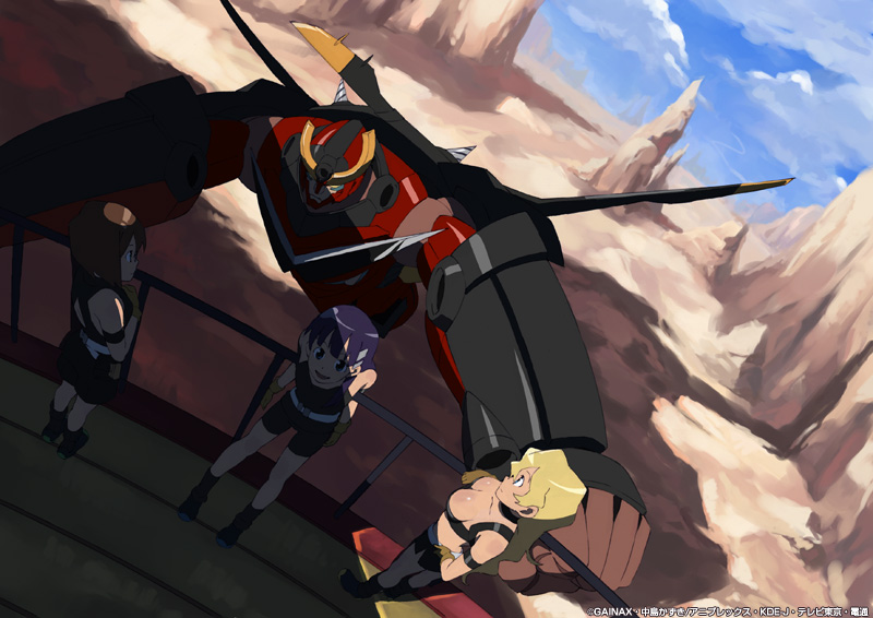 gurren-lagann, kiyal bachika, kinon bachika, and kiyoh bachika (tengen toppa gurren lagann) drawn by yokoi_masashi