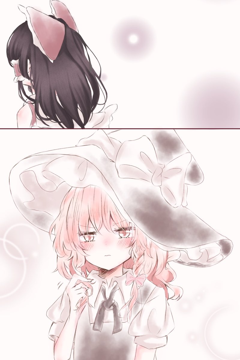 hakurei reimu and kirisame marisa (touhou) drawn by hananenmi