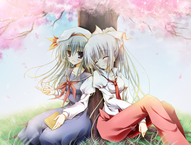 fujiwara no mokou and kamishirasawa keine (touhou) drawn by takise