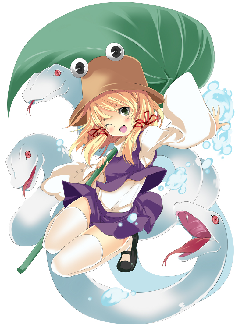 moriya suwako, pyonta, and mishaguji (touhou) drawn by gintarou_(kurousagi108)