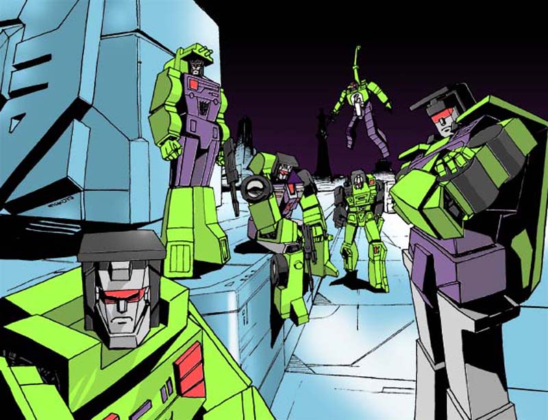 mixmaster, scrapper, bonecrusher, scavenger, hook, and 1 more (transformers and 1 more) drawn by makoto_ono
