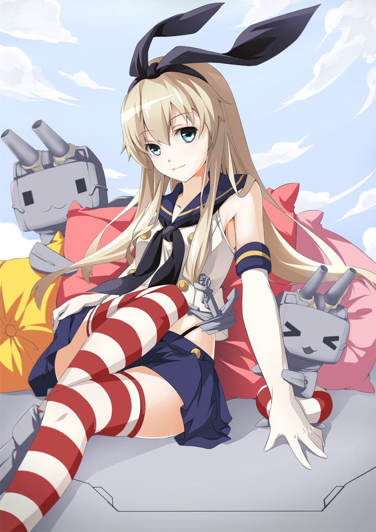 shimakaze and rensouhou-chan (kantai collection) drawn by ello