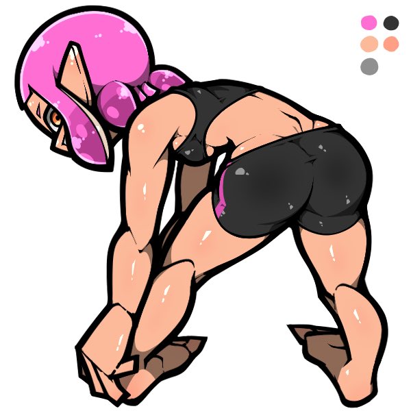 inkling player character and inkling girl (splatoon) drawn by name_omoitukan2