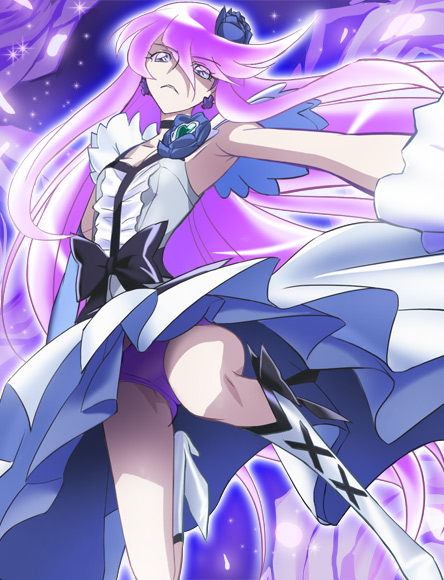 tsukikage yuri and cure moonlight (precure and 1 more) drawn by haruyama_kazunori