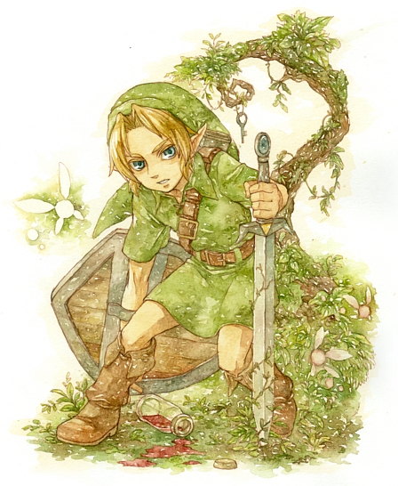 link, young link, and navi (the legend of zelda and 1 more) drawn by ano_(anomiya)