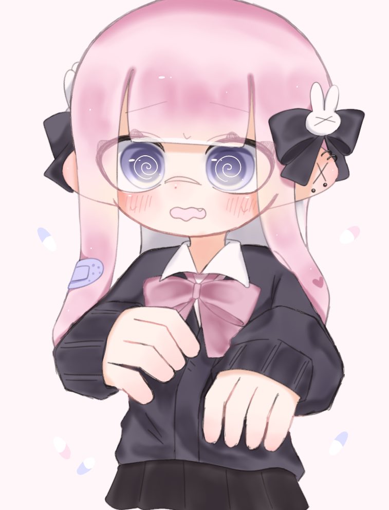 inkling player character and inkling girl (splatoon) drawn by vk92004