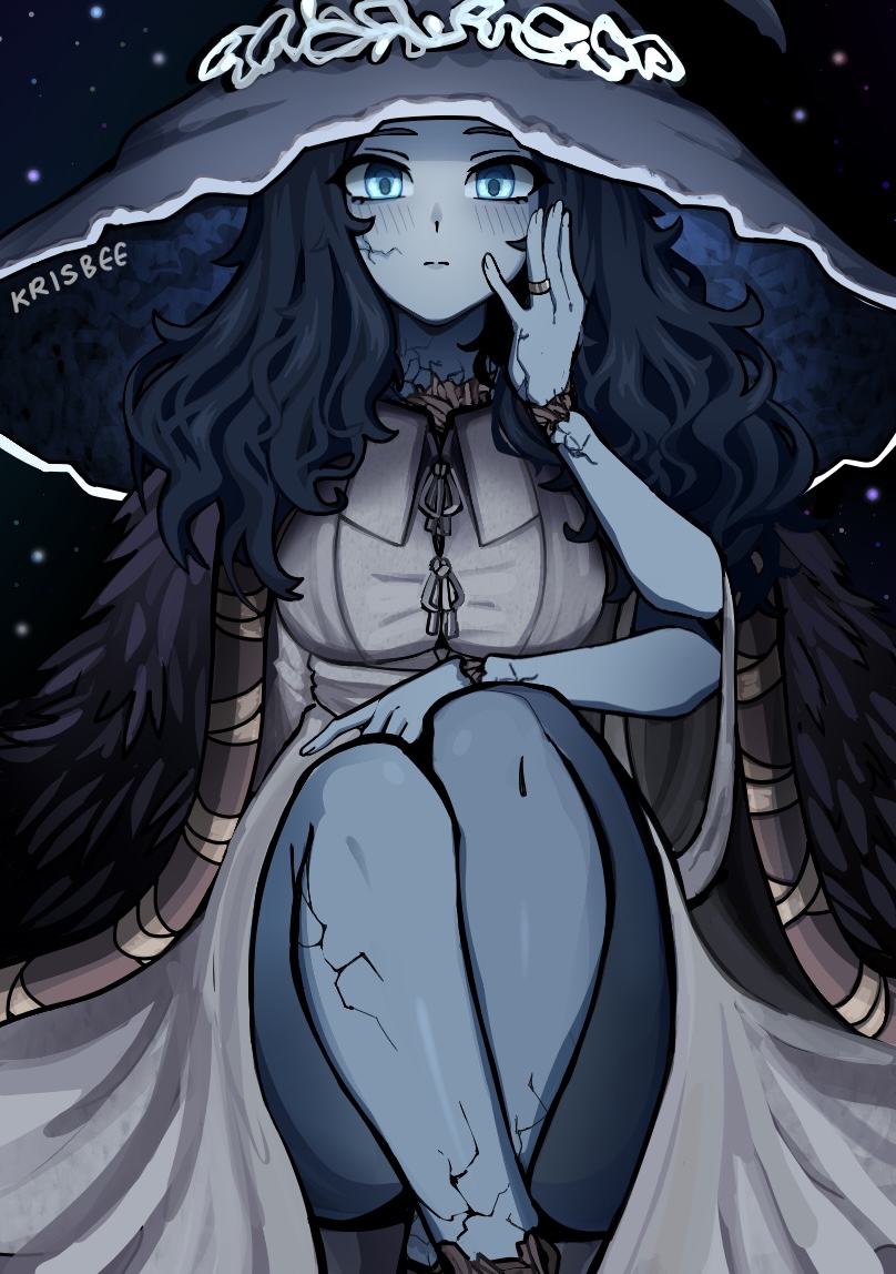 ranni the witch and blaidd the half-wolf (elden ring) drawn by krisbee