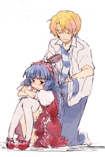 furude rika and houjou satoshi (higurashi no naku koro ni) drawn by nuancho