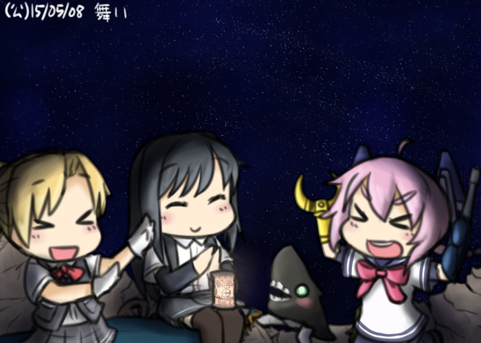 asashio, i-class destroyer, maikaze, and nenohi (kantai collection and 2 more) drawn by hamu_koutarou