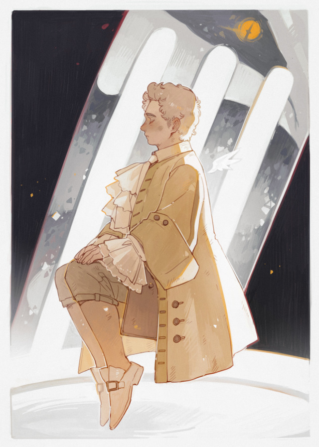 crowley and aziraphale (good omens) drawn by luminous_slime