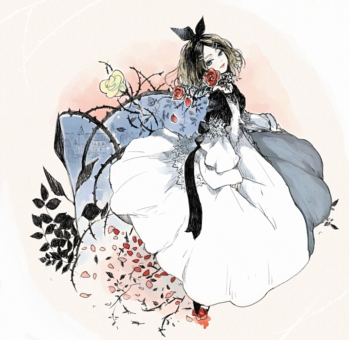 kagamine rin and riliane lucifen d'autriche (vocaloid and 2 more) drawn by sakana45
