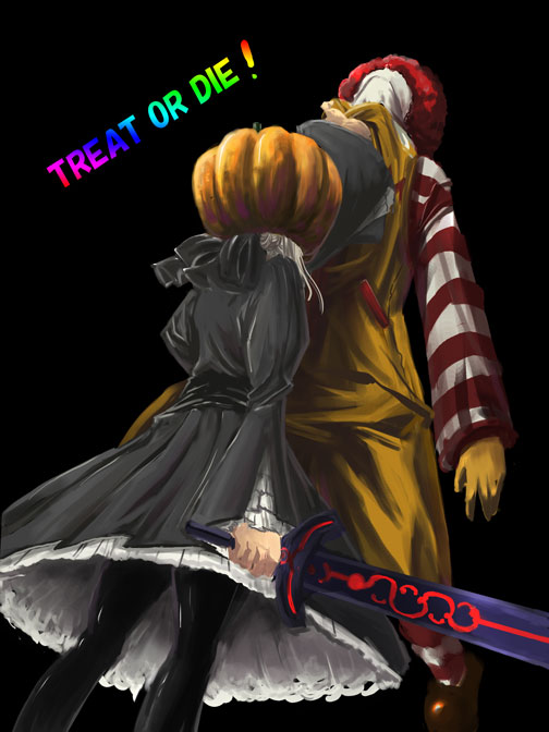 artoria pendragon, saber alter, and ronald mcdonald (fate and 2 more) drawn by satomi_(black_scarecrow)