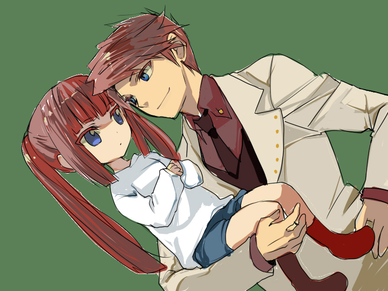 ushiromiya battler and ushiromiya ange (umineko no naku koro ni) drawn by gm