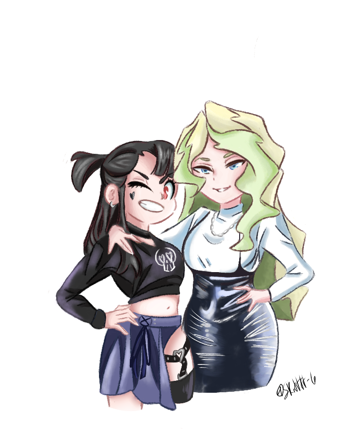 kagari atsuko and diana cavendish (little witch academia) drawn by skrtttt-6