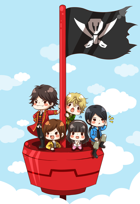 luka millfy, ahim de famille, captain marvelous, joe gibken, and don dogoier (super sentai and 1 more) drawn by tomoko.a