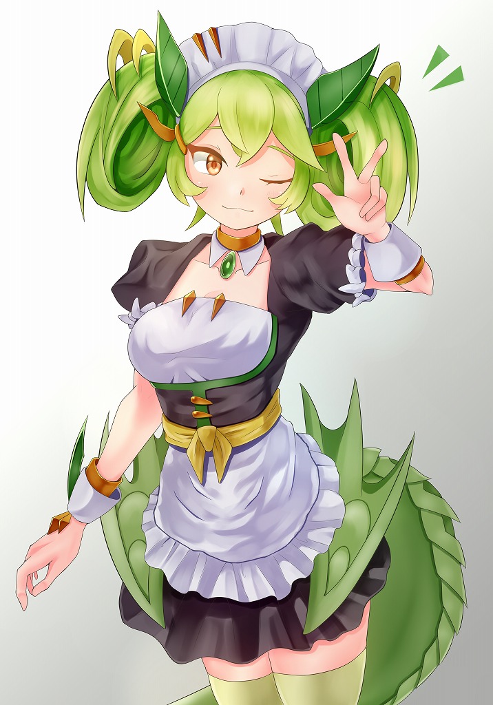 parlor dragonmaid (yu-gi-oh!) drawn by ryuu_(blackdeeno)