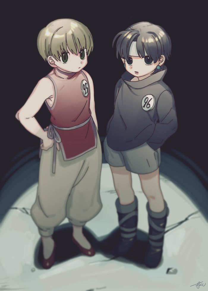 chrollo lucilfer and shalnark (hunter x hunter) drawn by motakokun