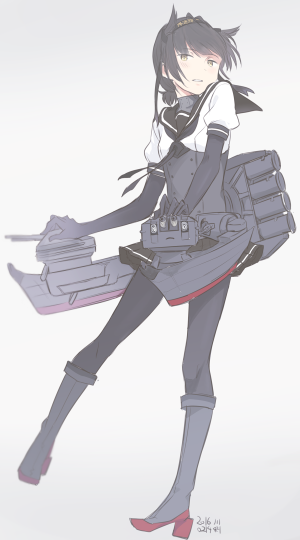 hatsuzuki and chou-10cm-hou-chan (kantai collection) drawn by kawashina_(momen_silicon)