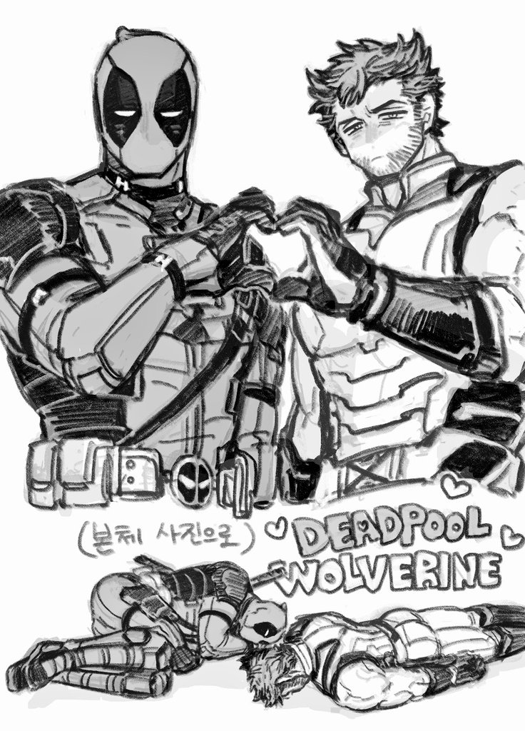 wolverine and deadpool (marvel and 4 more) drawn by dishing