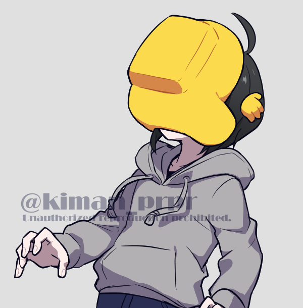 crewmate, yellow, and they (original and 1 more) drawn by kiman