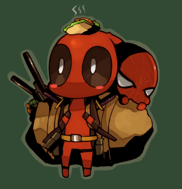deadpool and spider-man (marvel and 2 more) drawn by keijou_(cave)