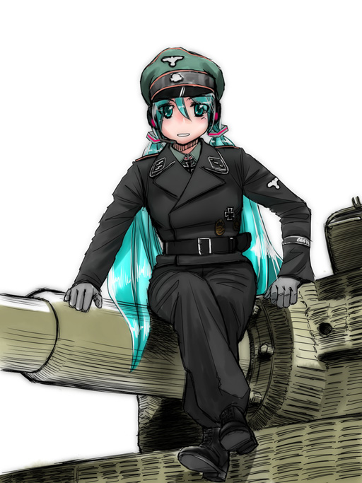 hatsune miku and michael wittmann (vocaloid and 1 more) drawn by yamaishi_yutaka