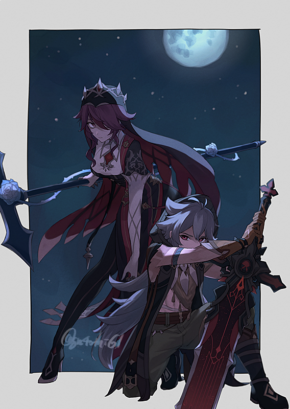 rosaria and razor (genshin impact) drawn by suitchi_(gn4othi61)