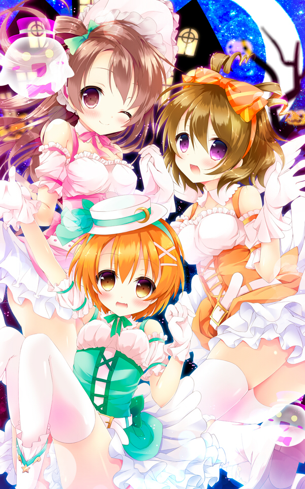 minami kotori, hoshizora rin, and koizumi hanayo (love live! and 1 more) drawn by natsuki_yuu_(amemizu)