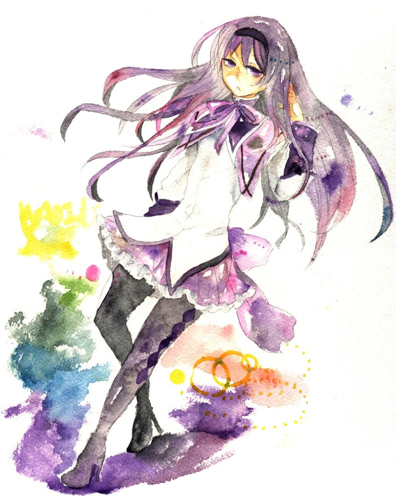 akemi homura (mahou shoujo madoka magica) drawn by okayamakoto