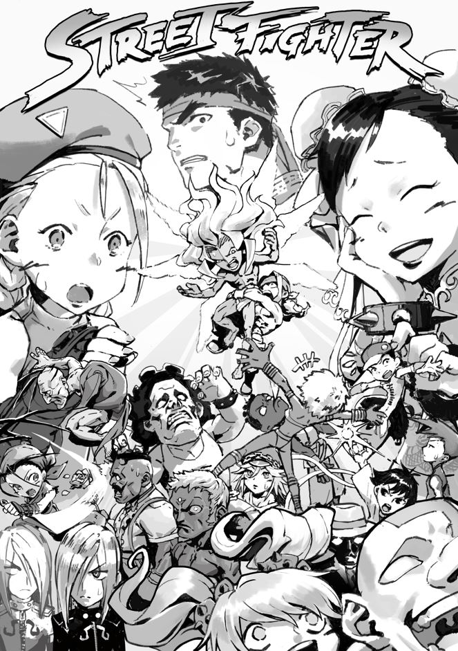 chun-li, cammy white, ryu, makoto, ibuki, and 15 more (street fighter and 1 more) drawn by takayuki_nakayama