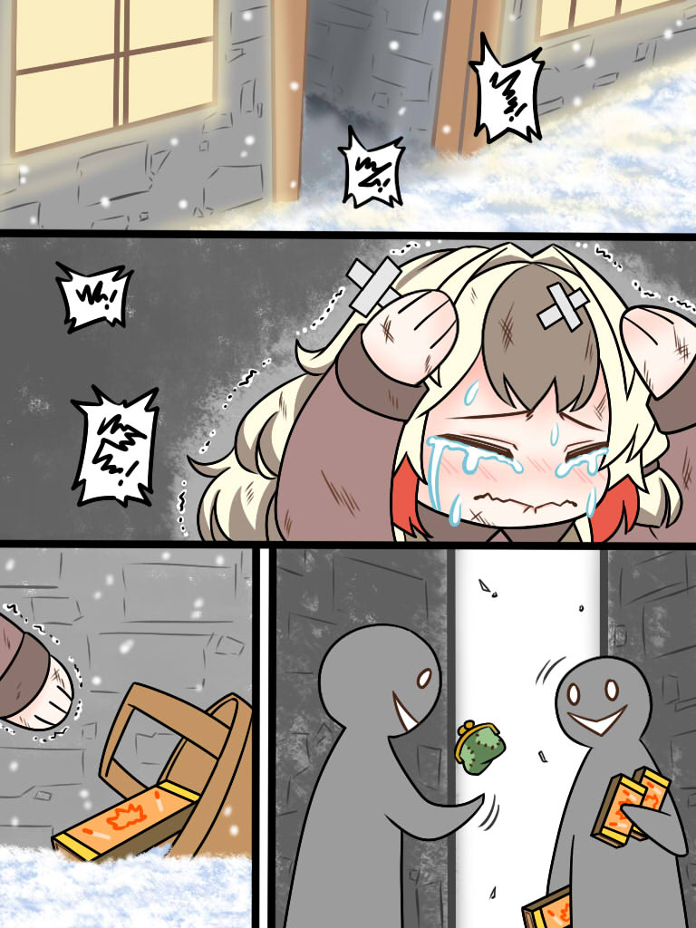 snowsant and little match girl (arknights and 1 more) drawn by guin_guin