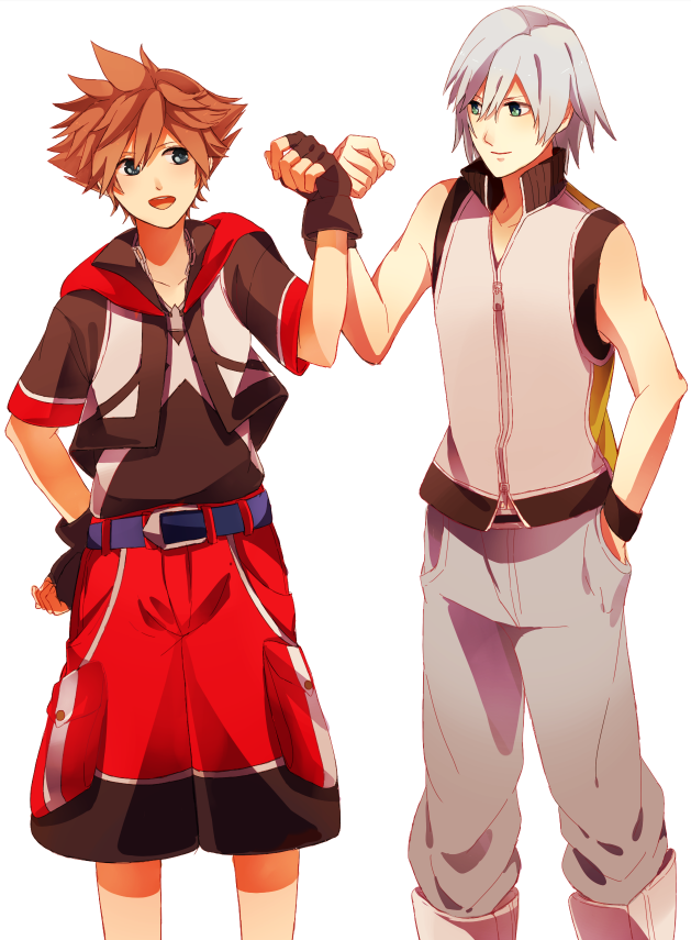 sora and riku (kingdom hearts) drawn by sana423