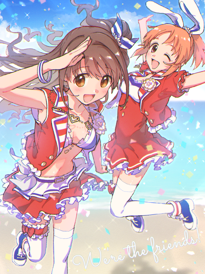 shimamura uzuki and abe nana (idolmaster and 1 more) drawn by nanonin and pontai