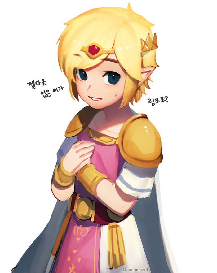 link and princess zelda (the legend of zelda and 1 more) drawn by mimme_(haenakk7)